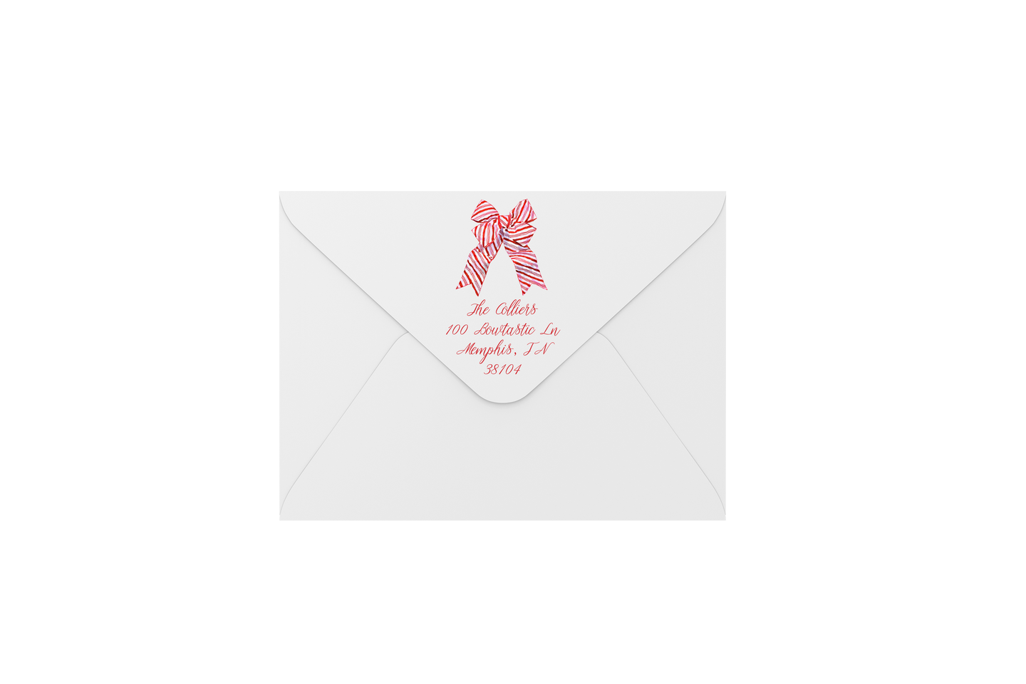 bow striped envelopes - address printing