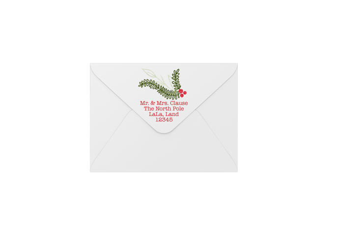 holly pattern envelopes - address printing