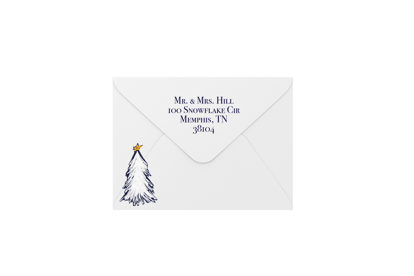 tree in white envelopes - address printing