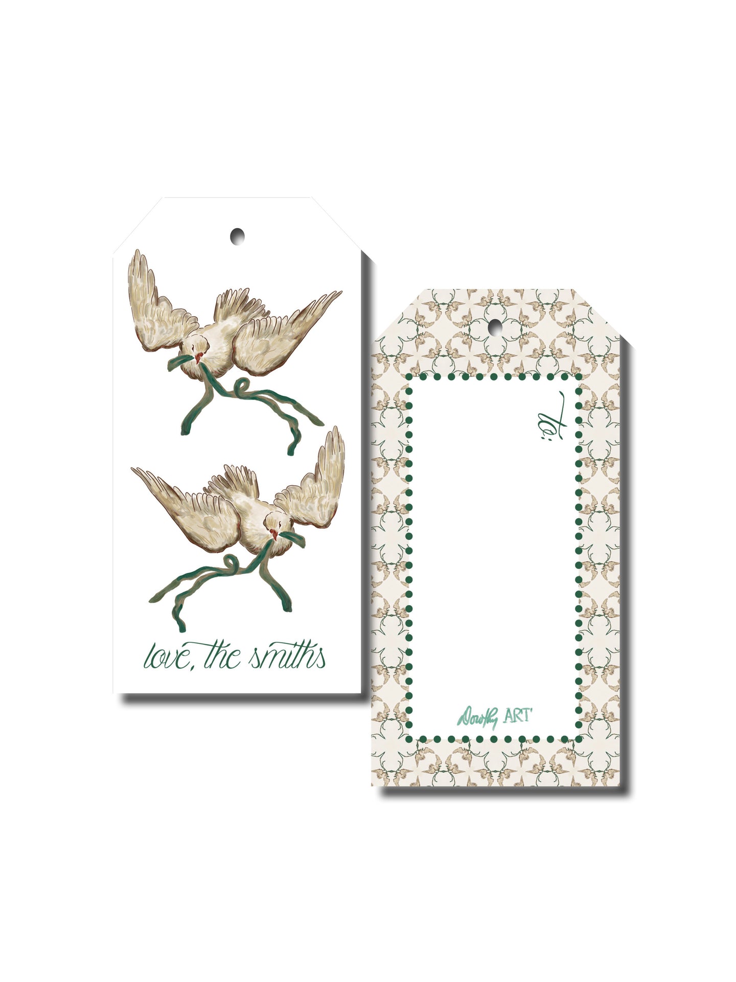 dove green gift tag