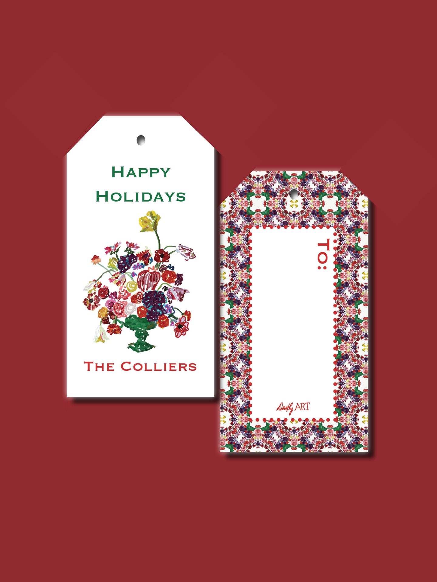 florals bright gift tag