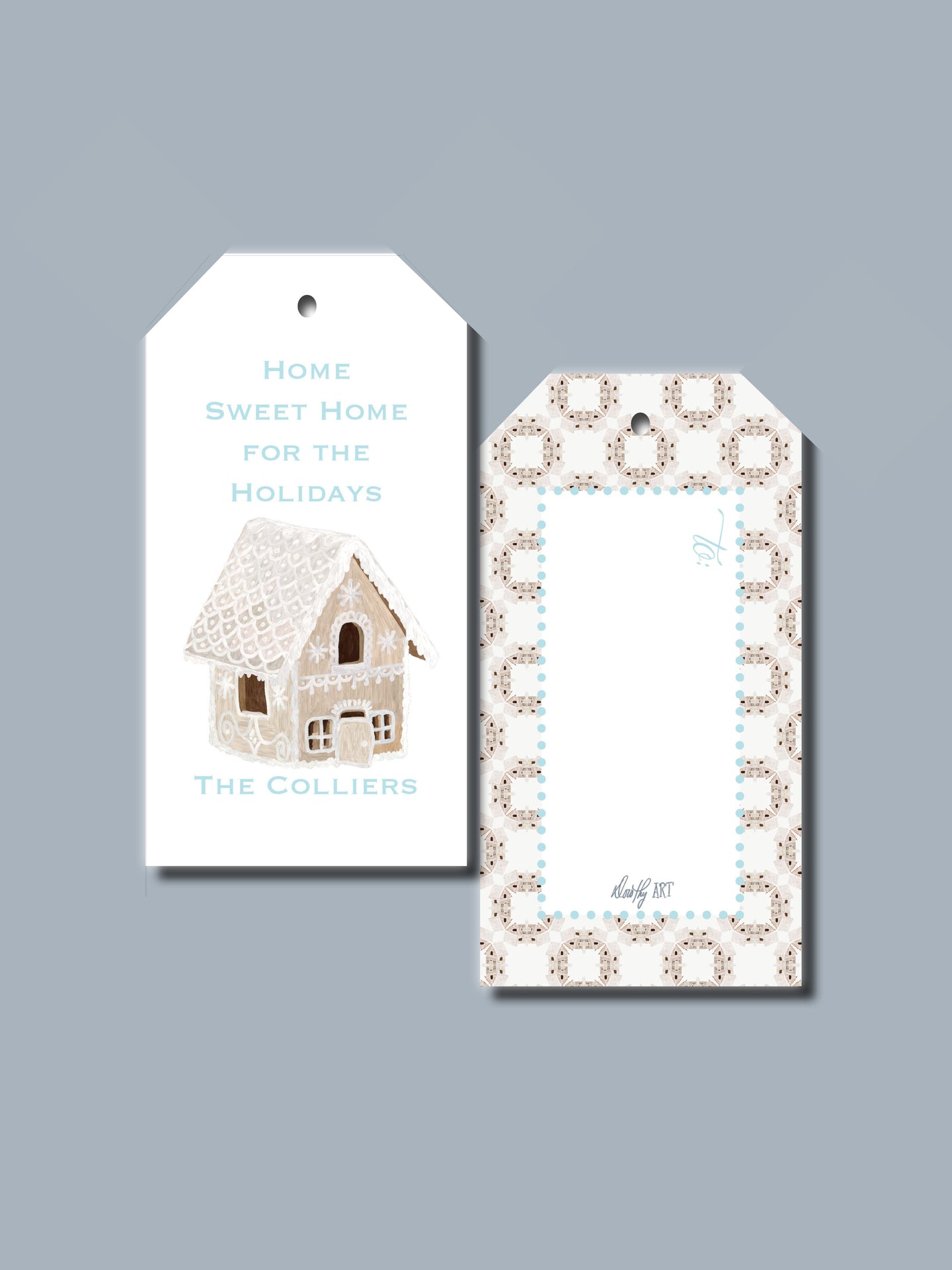 gingerbread house white - gift tag