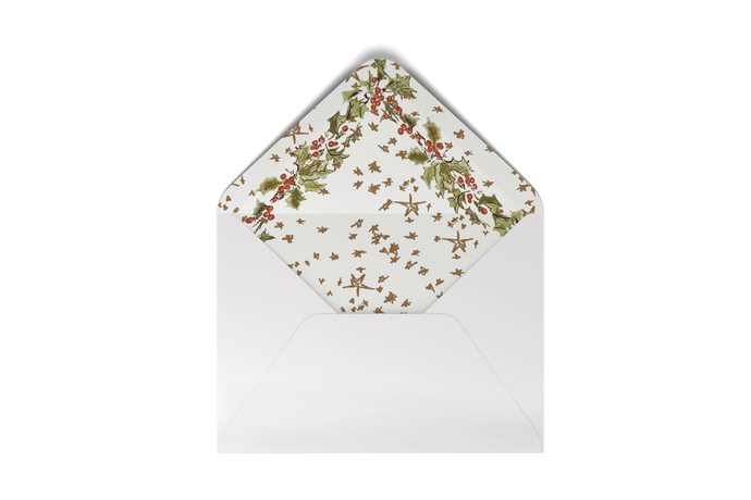holly and bells envelope liner