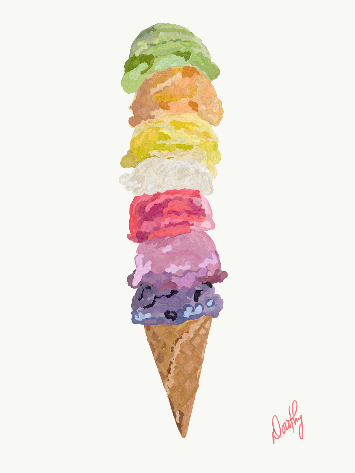 Ice Cream Rainbow Print