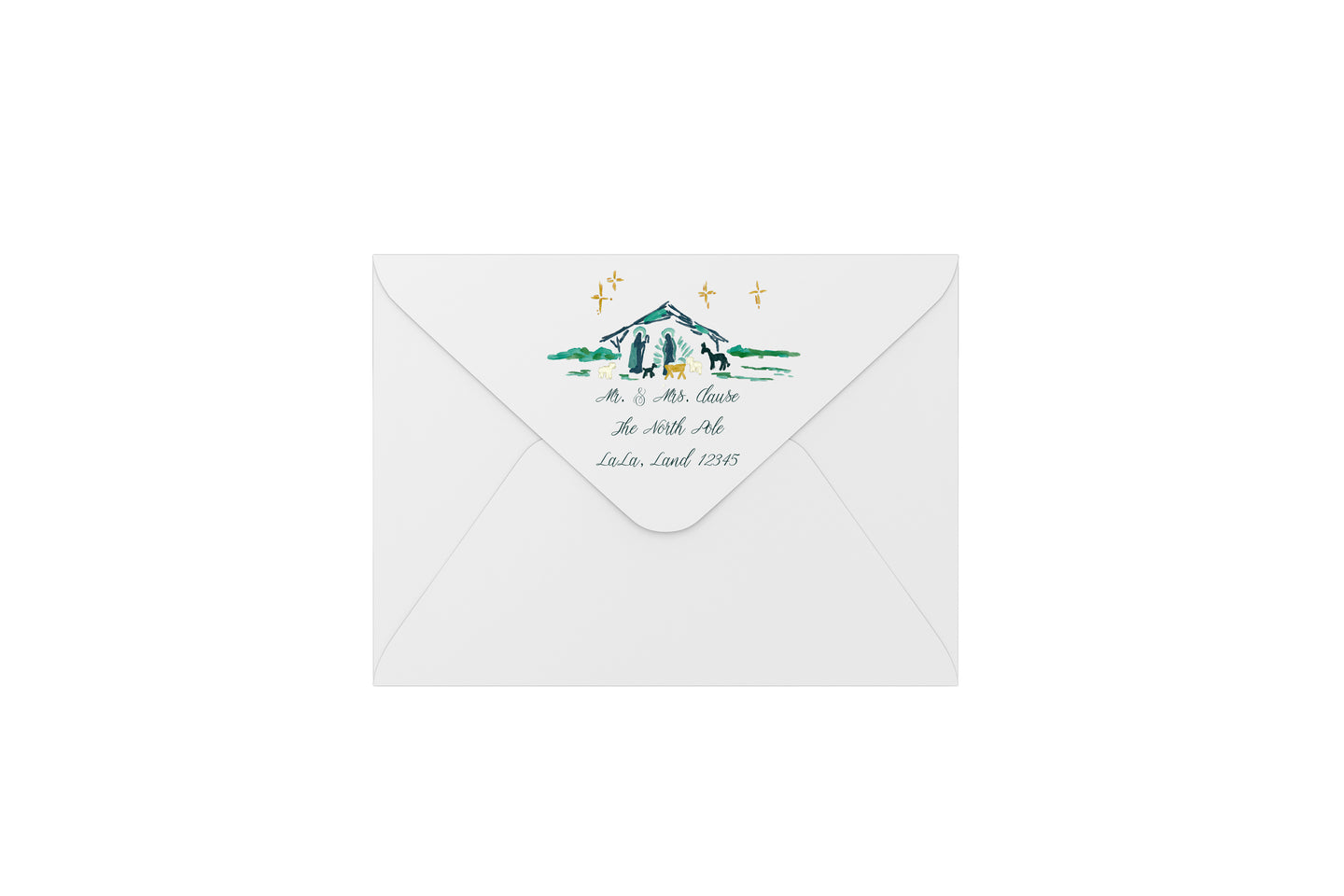 nativity scene envelopes - address printing