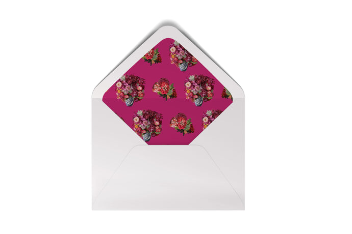florals - red and pink arrangement - envelope liner