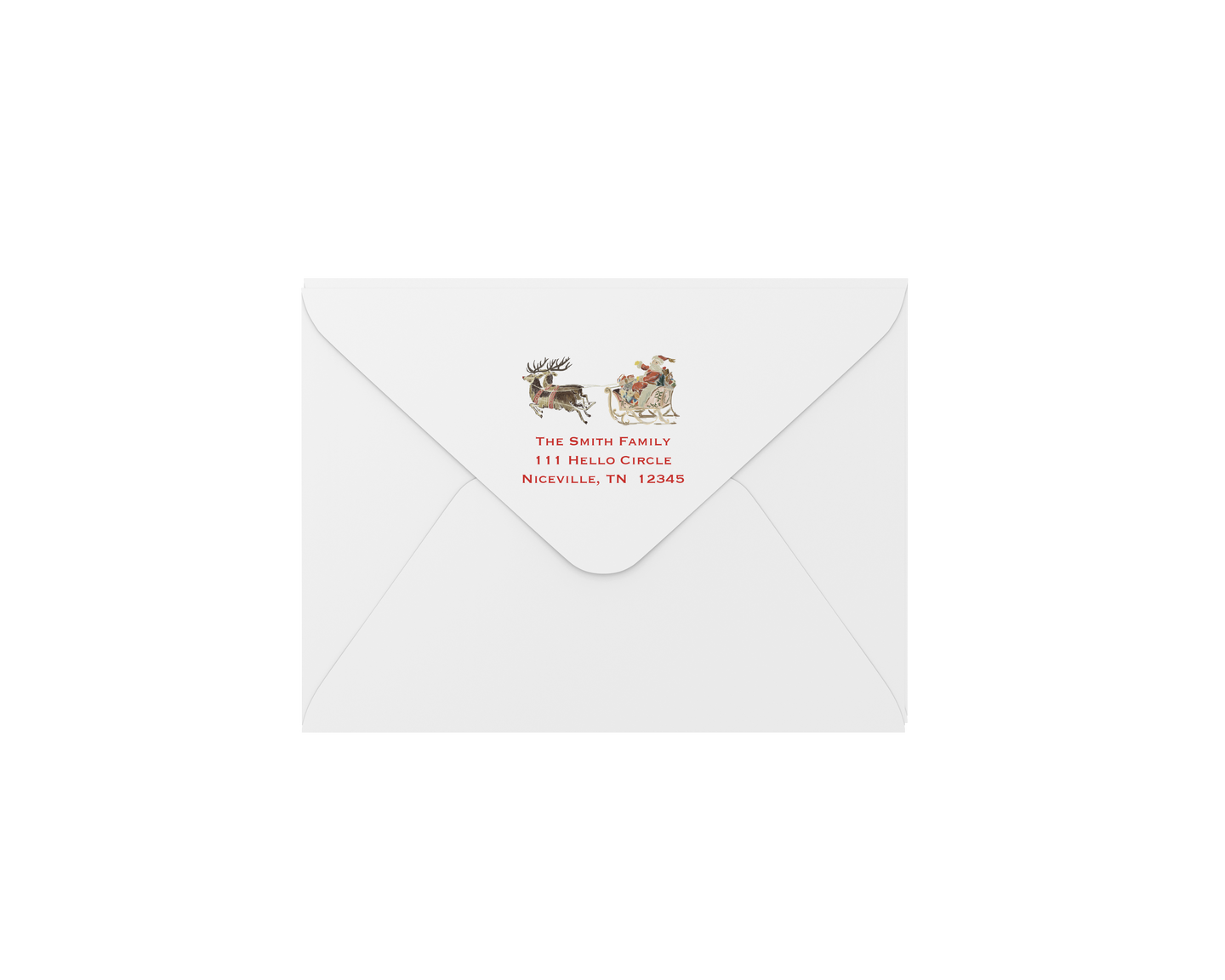 santa sleigh envelopes - address printing