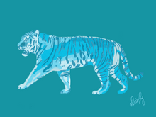Tiger in Blue Wall Art