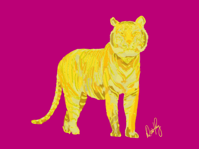 Tiger in Yellow Wall Art